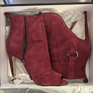 Rebecca Minkoff Red Suede Heeled Boots